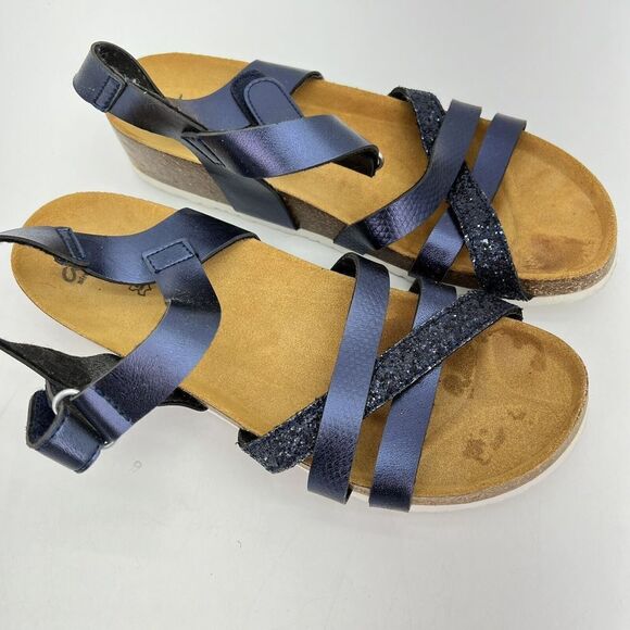 Ara Shoes - Ara Blue Leather Strappy Sandals Size 42